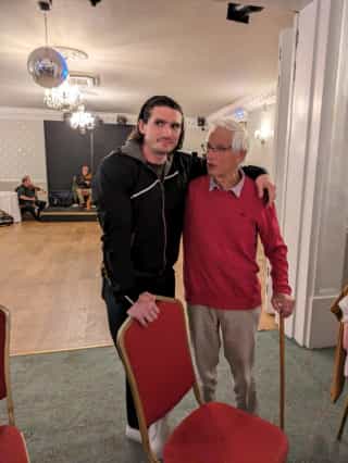 Walter Clayton, fondateur d'AfitPilot, avec son grand-père Dr. Geoffrey Clayton, créateur du système expert Takeheart
